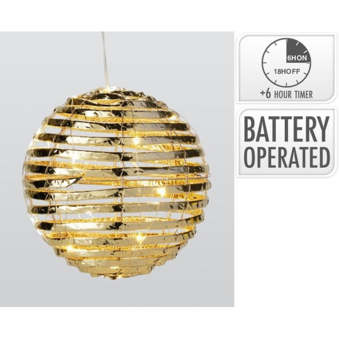 SFERA FERRO PET ORO 30 LED D.20